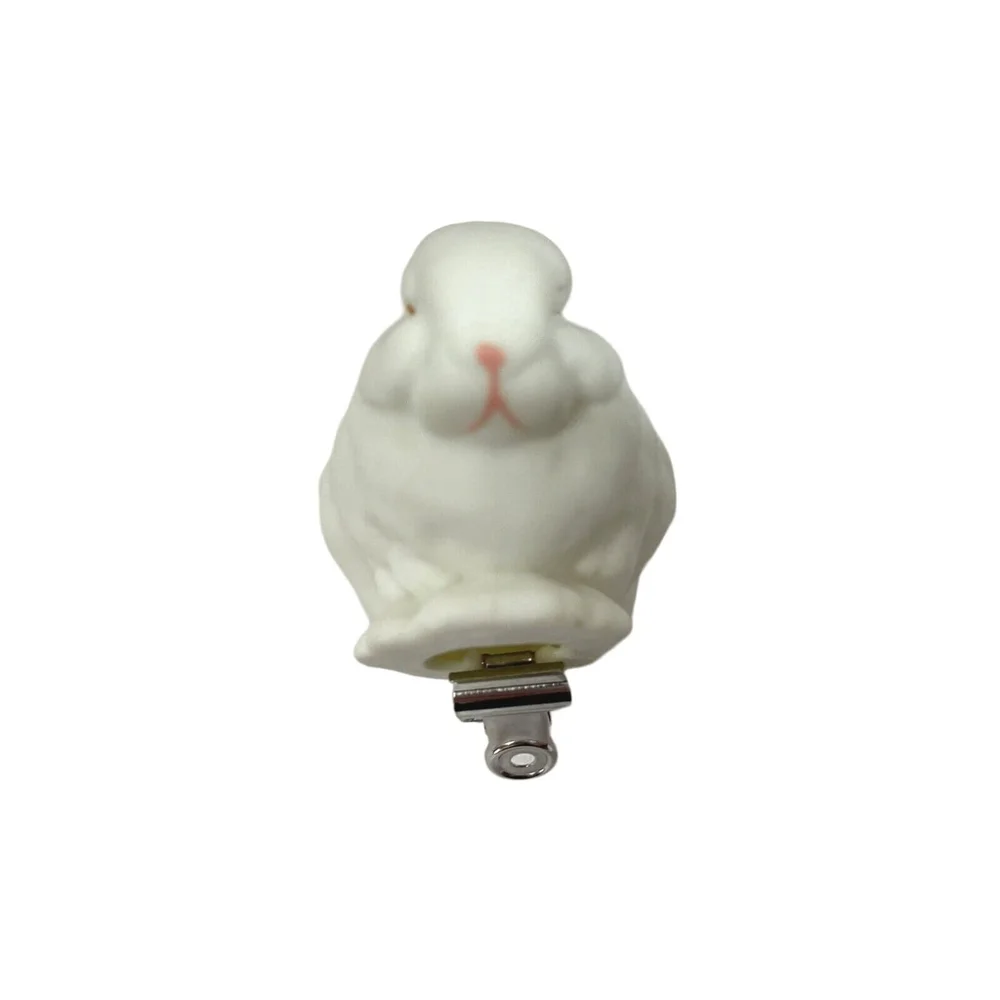 Snowbunny DEPT 56 Bisque Bunny Rabbit Ornament Clip On Light Up White Snowbabies